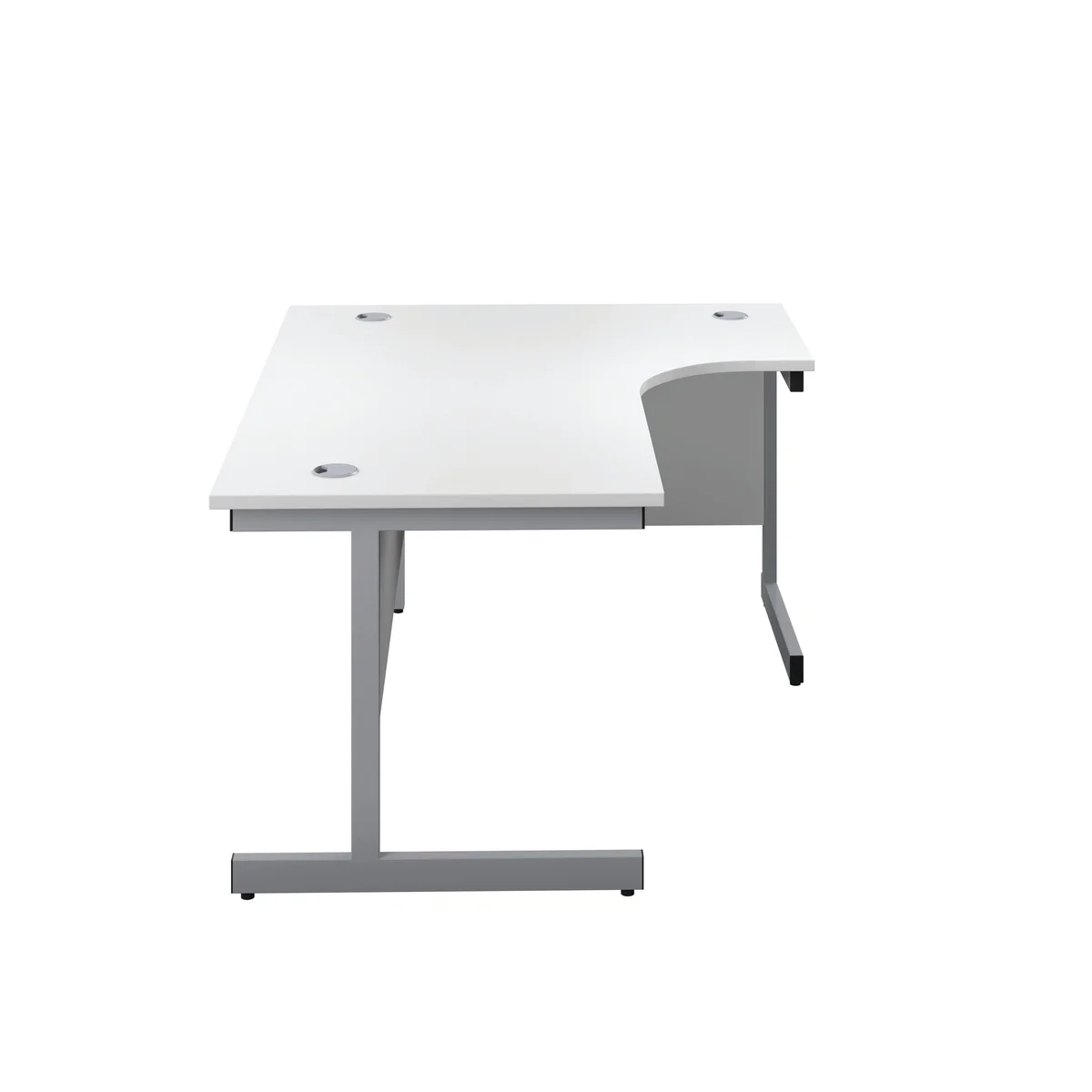 First Radial Right Hand Desk 1600x1200x730mm White/Silver KF803065 - Image 2