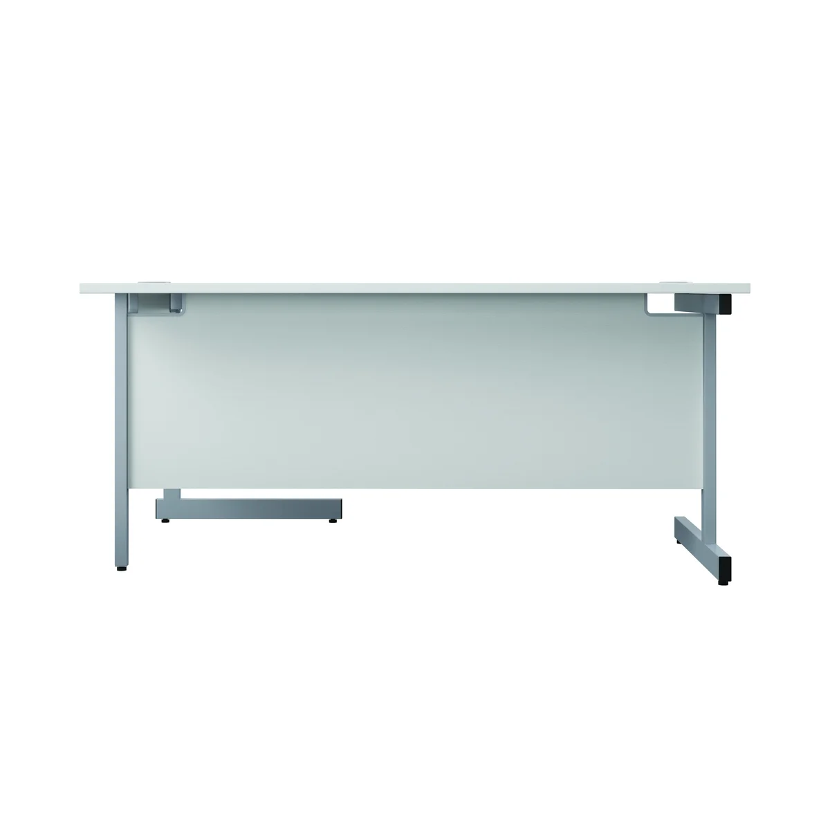 First Radial Right Hand Desk 1600x1200x730mm White/Silver KF803065 - Image 4