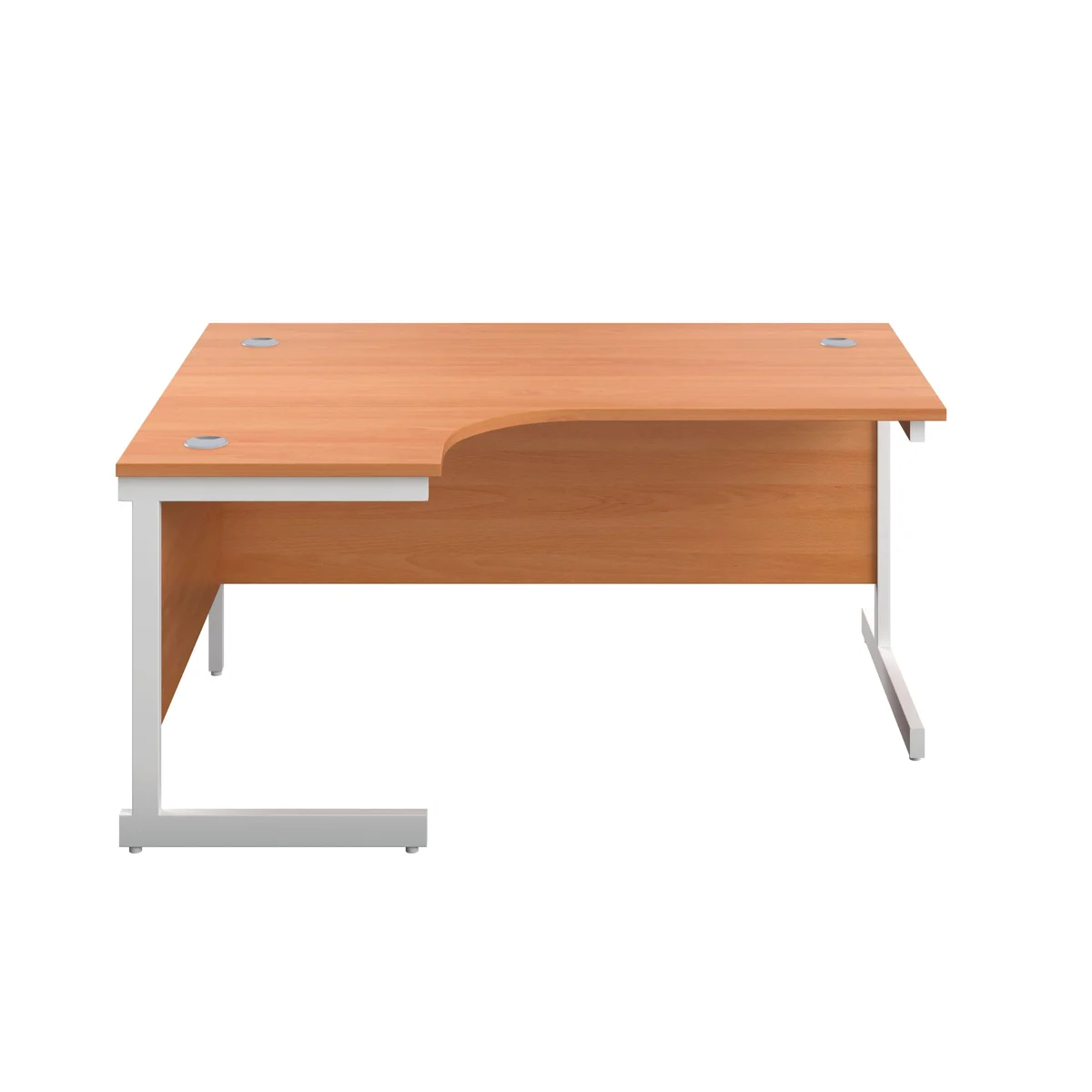 First Radial Left Hand Desk 1600x1200x730mm Beech/White KF803072 - Image 2