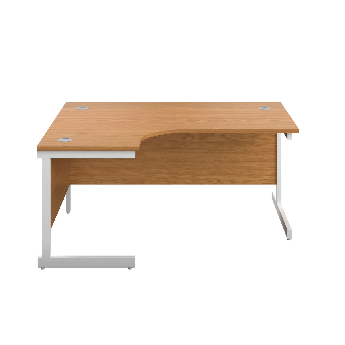 First Radial Left Hand Desk 1600x1200x730mm Nova Oak/White KF803089 - Image 2