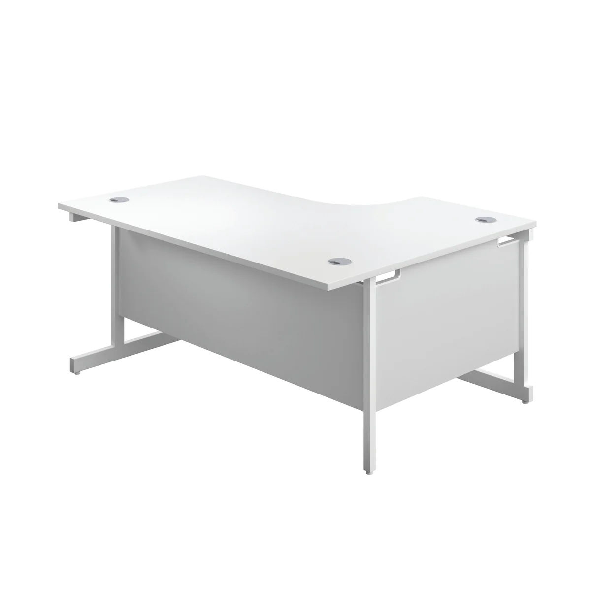 First Radial Left Hand Desk 1600x1200x730mm White/White KF803096 - Image 3