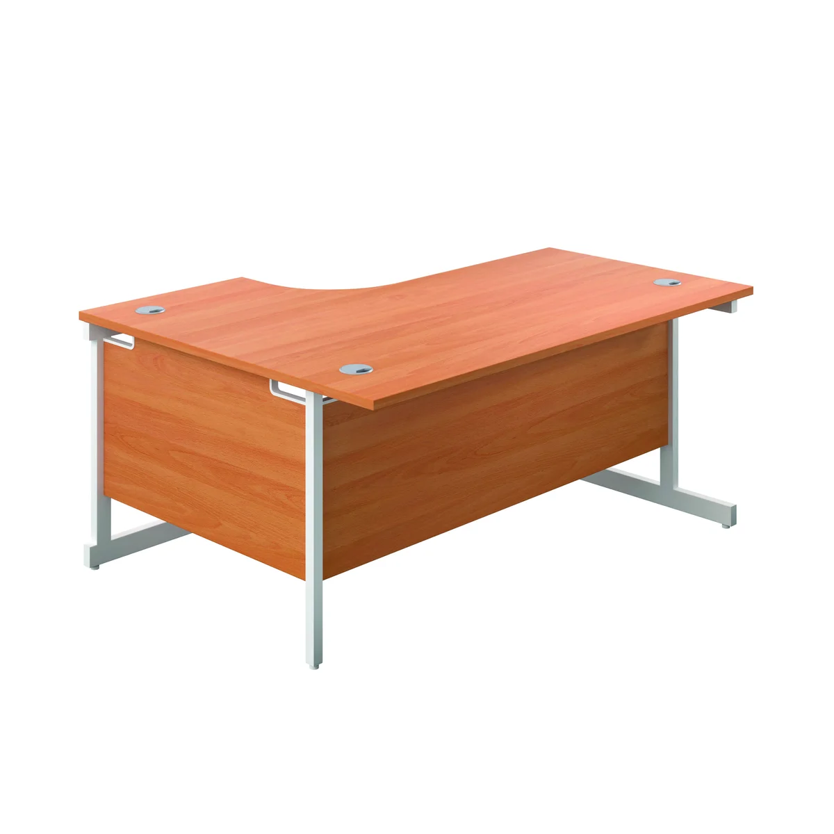 First Radial Right Hand Desk 1600x1200x730mm Beech/White KF803102 - Image 4