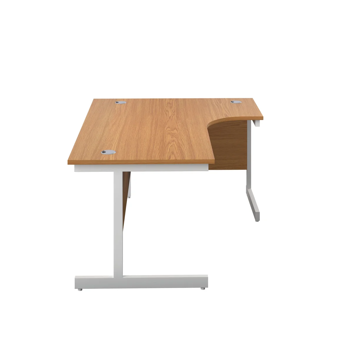 First Radial Right Hand Desk 1600x1200x730mm Nova Oak/White KF803119 - Image 2
