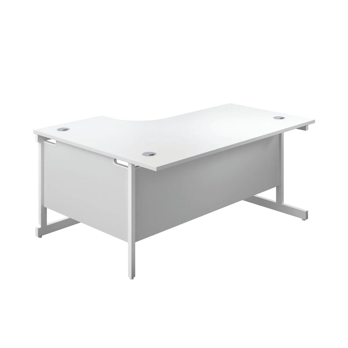 First Radial Right Hand Desk 1600x1200x730mm White/White KF803126 - Image 3
