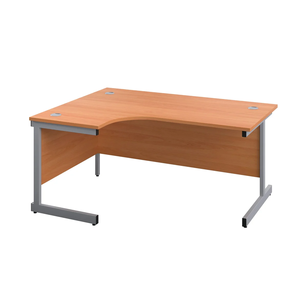 First Radial Left Hand Desk 1800x1200x730mm Beech/Silver KF803133 - Image 1