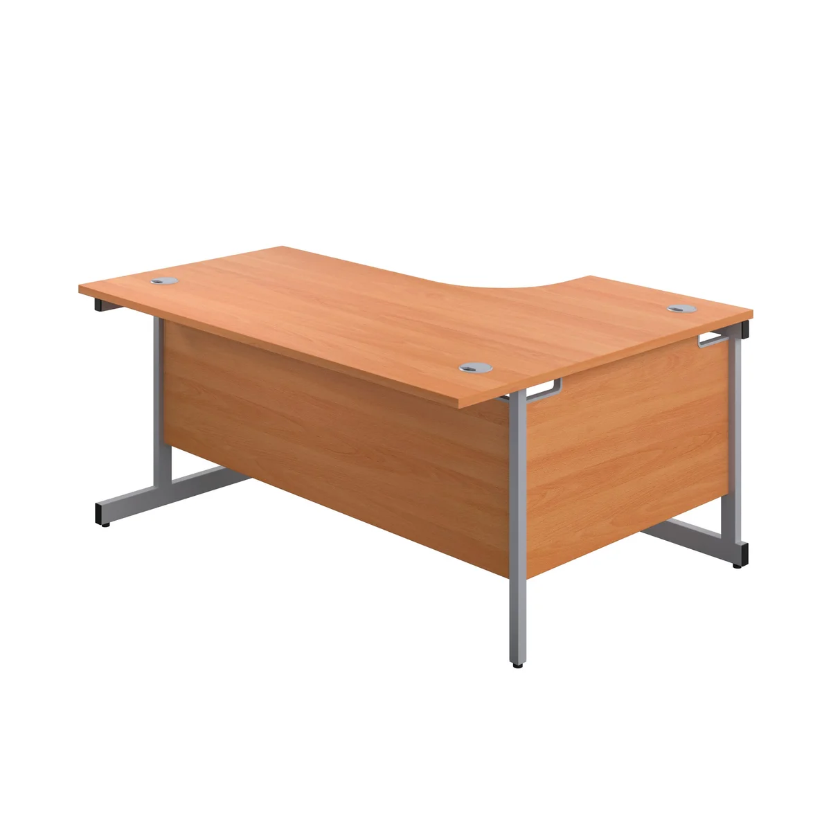 First Radial Left Hand Desk 1800x1200x730mm Beech/Silver KF803133 - Image 3