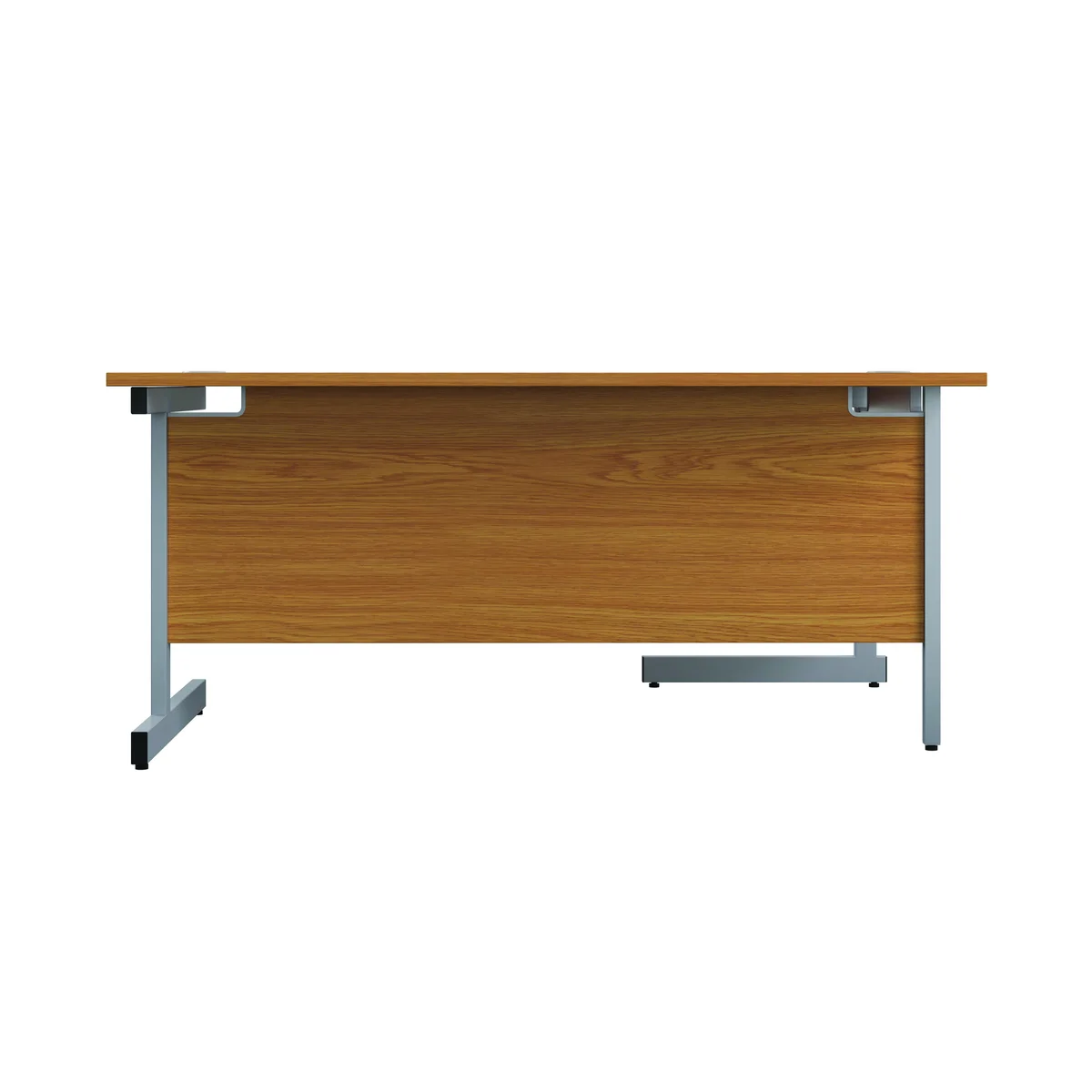 First Radial Left Hand Desk 1800x1200x730mm Nova Oak/Silver KF803140 - Image 4
