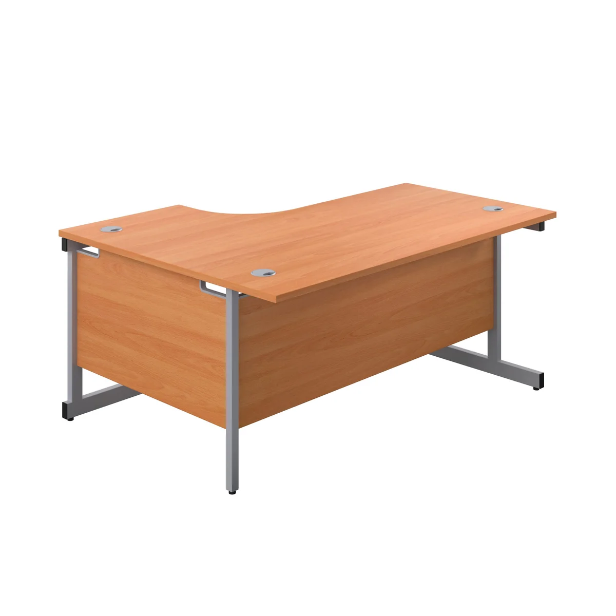 First Radial Right Hand Desk 1800x1200x730mm Beech/Silver KF803164 - Image 3