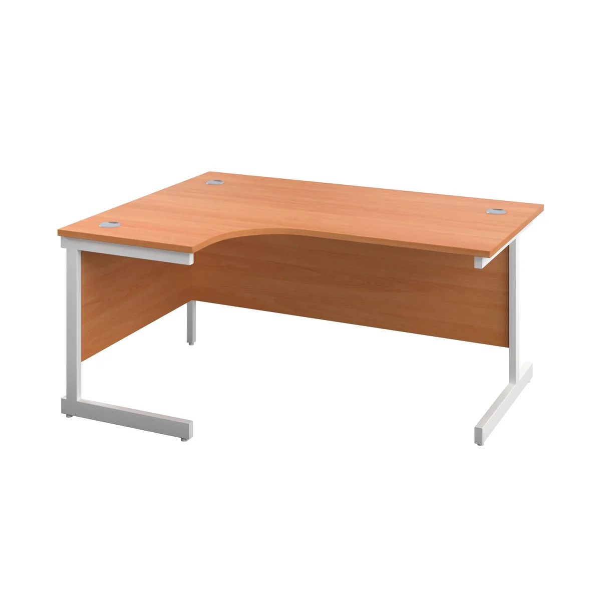 First Radial Left Hand Desk 1800x1200x730mm Beech/White KF803195 - Image 1