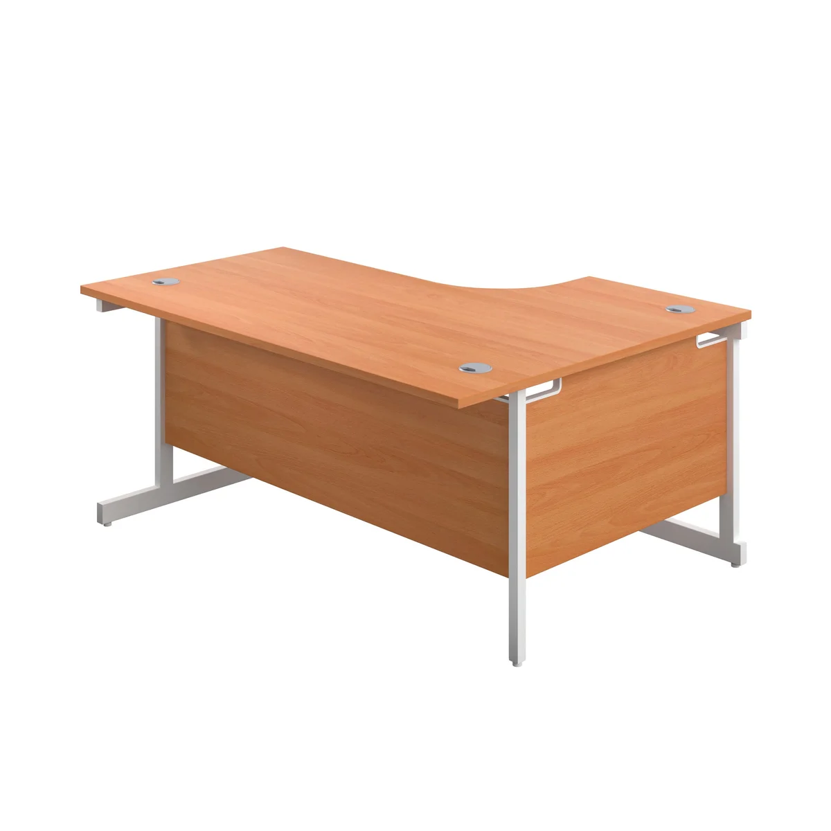 First Radial Left Hand Desk 1800x1200x730mm Beech/White KF803195 - Image 3