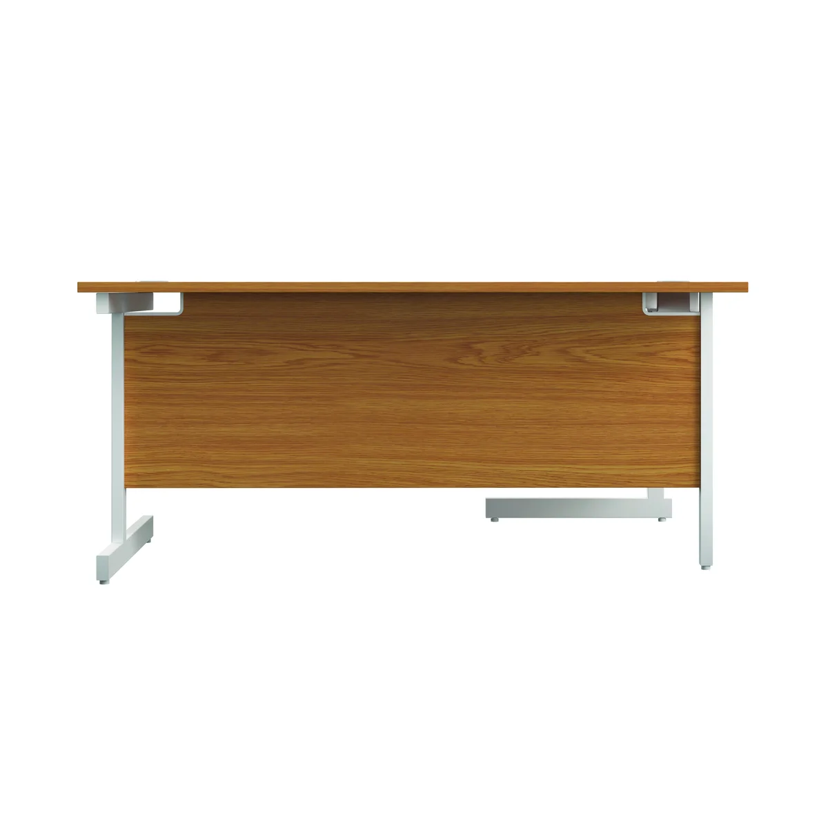 First Radial Left Hand Desk 1800x1200x730mm Nova Oak/White KF803201 - Image 4
