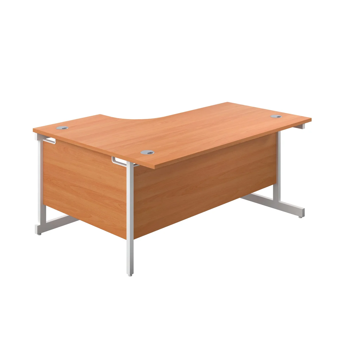 First Radial Right Hand Desk 1800x1200x730mm Beech/White KF803225 - Image 3