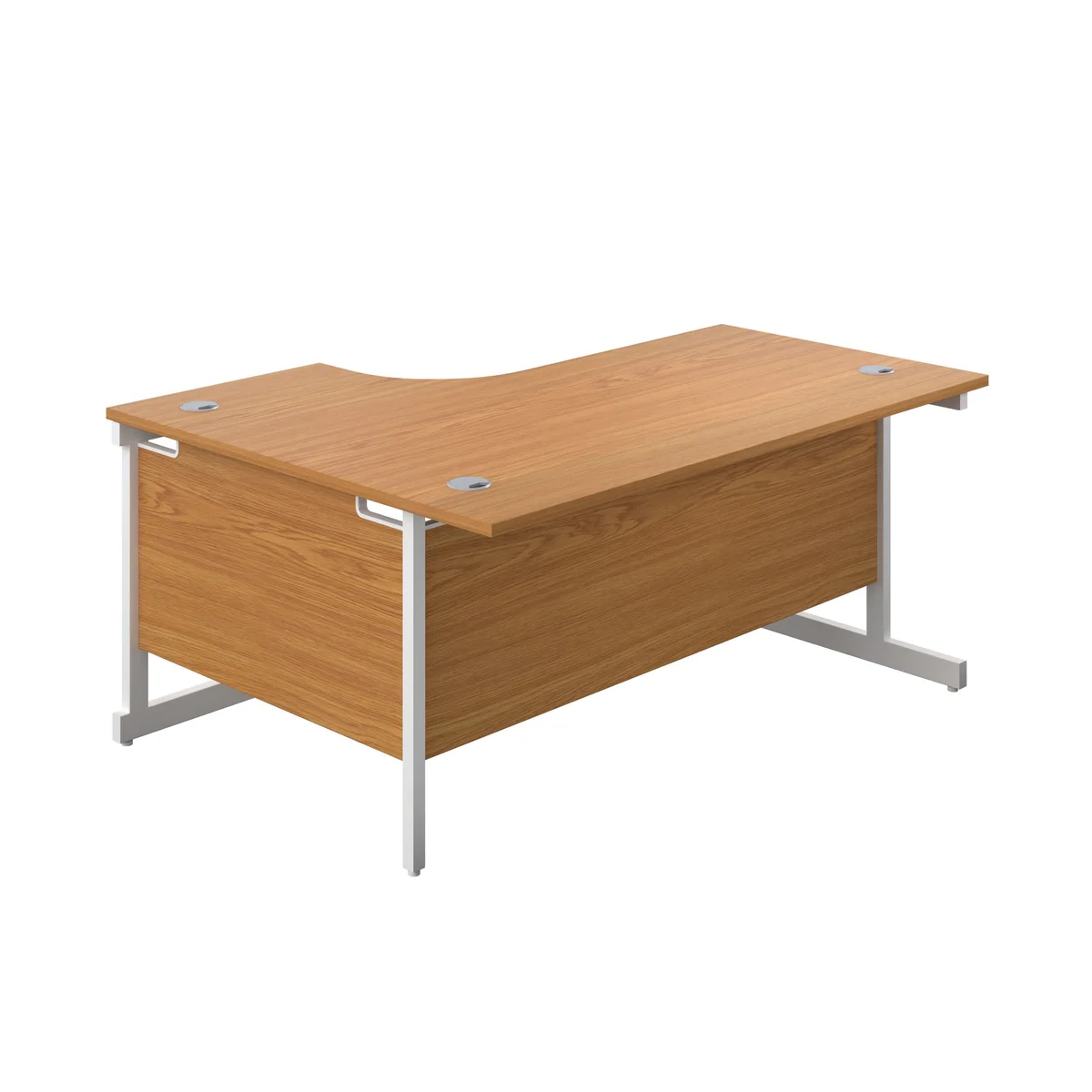 First Radial Right Hand Desk 1800x1200x730mm Nova Oak/White KF803232 - Image 3