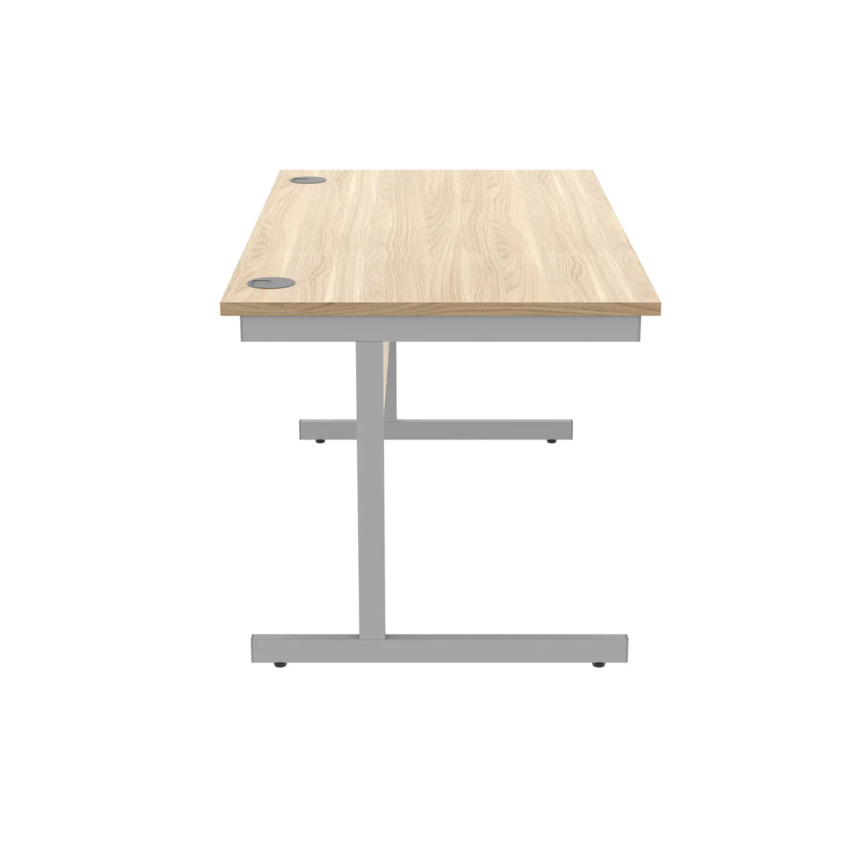 Astin Rectangular Single Upright Cantilever Desk 1400x800x730mm Canadian Oak/Silver KF803288 - Image 2