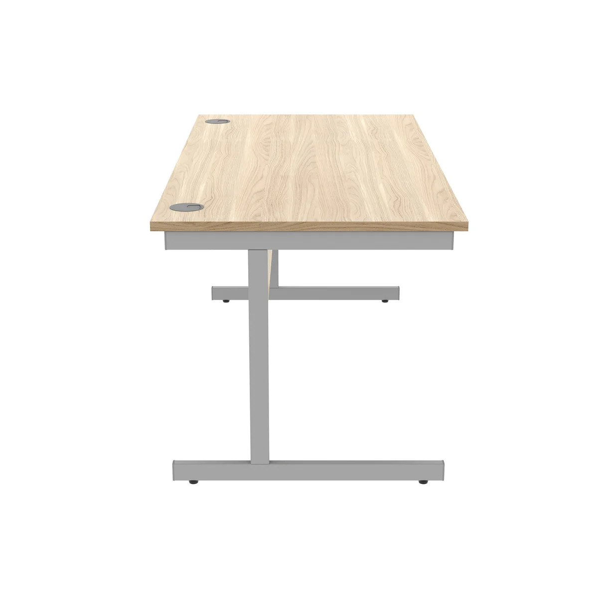 Astin Rectangular Single Upright Cantilever Desk 1600x800x730mm Canadian Oak/Silver KF803297 - Image 2