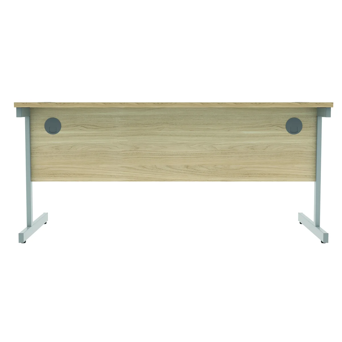 Astin Rectangular Single Upright Cantilever Desk 1600x800x730mm Canadian Oak/Silver KF803297 - Image 4