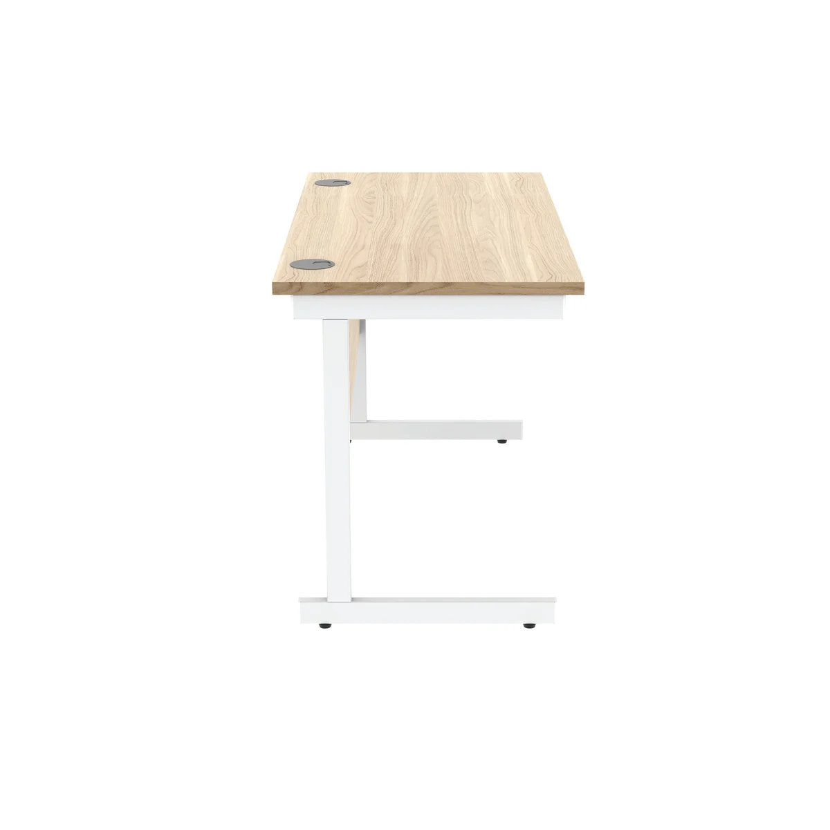 Astin Rectangular Single Upright Cantilever Desk 1200x600x730mm Canadian Oak/Arctic White KF803307 - Image 2
