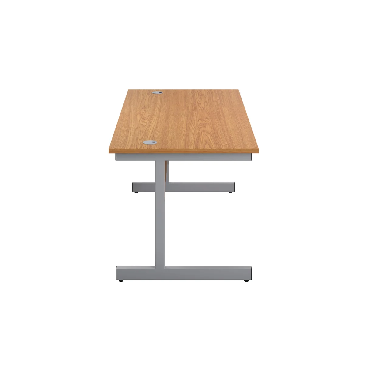 First Rectangular Cantilever Desk 1200x800x730mm Nova Oak/Silver KF803324 - Image 2