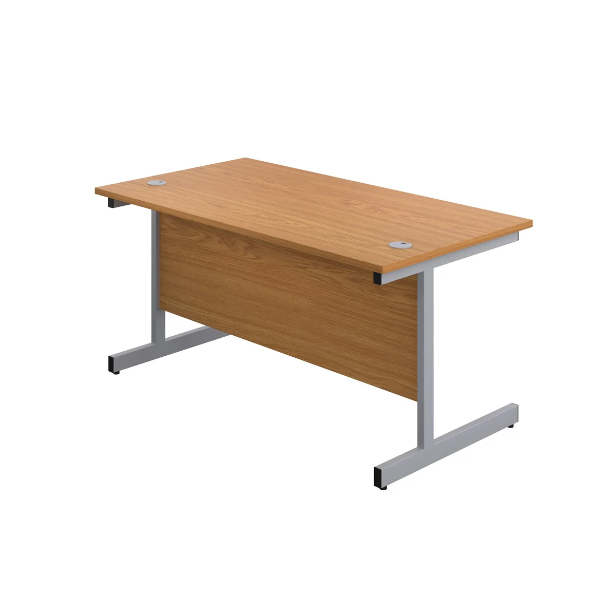 First Rectangular Cantilever Desk 1200x800x730mm Nova Oak/Silver KF803324 - Image 3