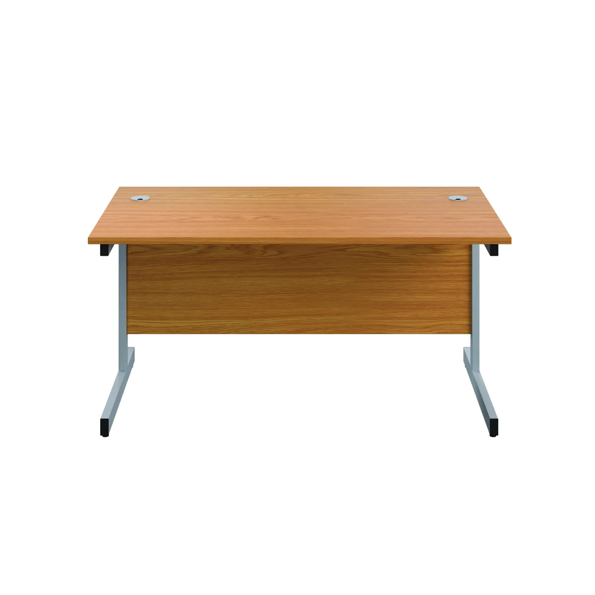 First Rectangular Cantilever Desk 1200x800x730mm Nova Oak/Silver KF803324 - Image 4