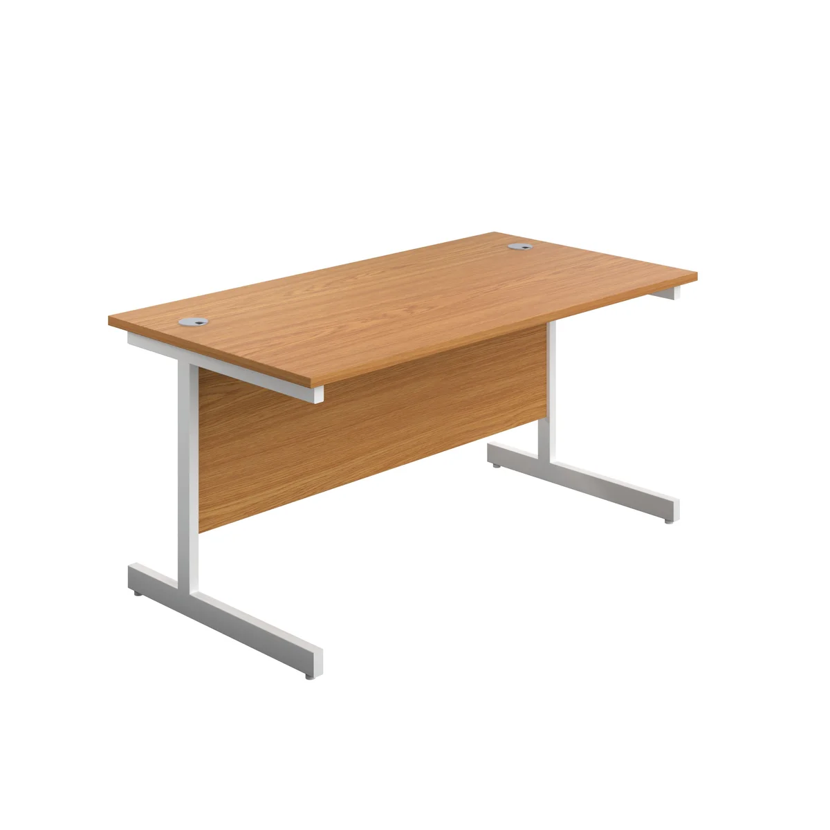 First Rectangular Cantilever Desk 1200x800x730mm Nova Oak/White KF803355 - Image 1