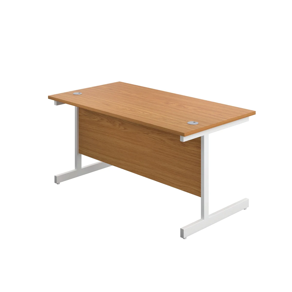 First Rectangular Cantilever Desk 1200x800x730mm Nova Oak/White KF803355 - Image 3