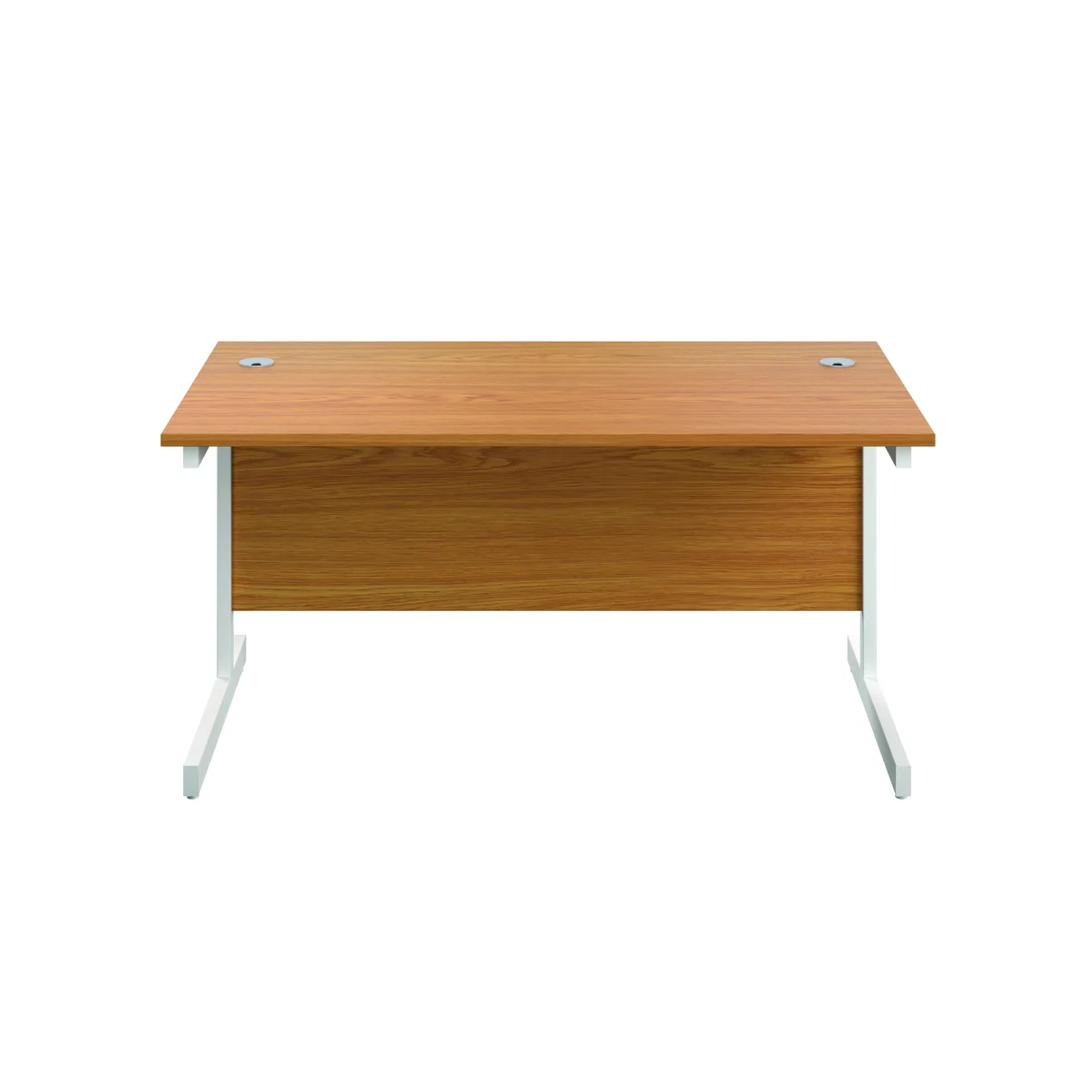 First Rectangular Cantilever Desk 1200x800x730mm Nova Oak/White KF803355 - Image 4
