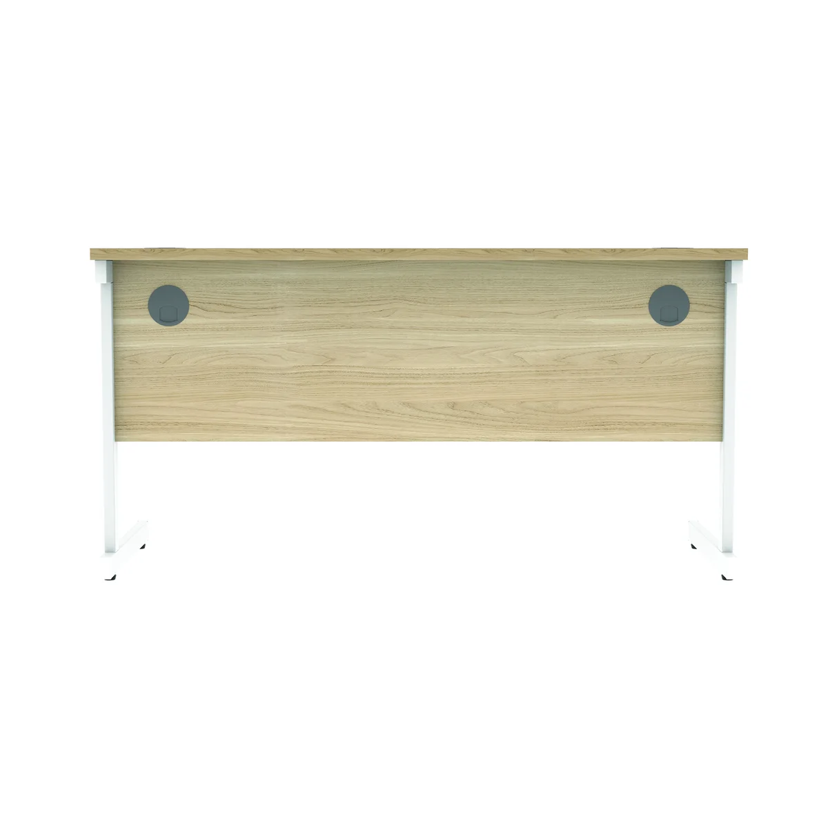 Astin Rectangular Single Upright Cantilever Desk 1400x600x730mm Canadian Oak/Arctic White KF803457 - Image 4