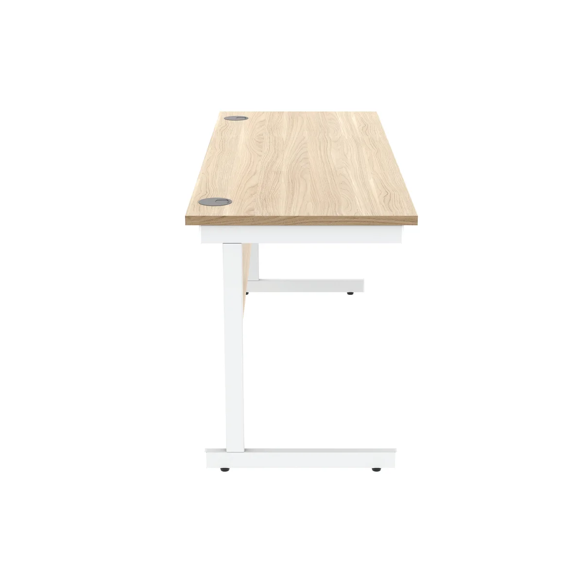 Astin Rectangular Single Upright Cantilever Desk 1600x600x730mm Canadian Oak/Arctic White KF803467 - Image 2
