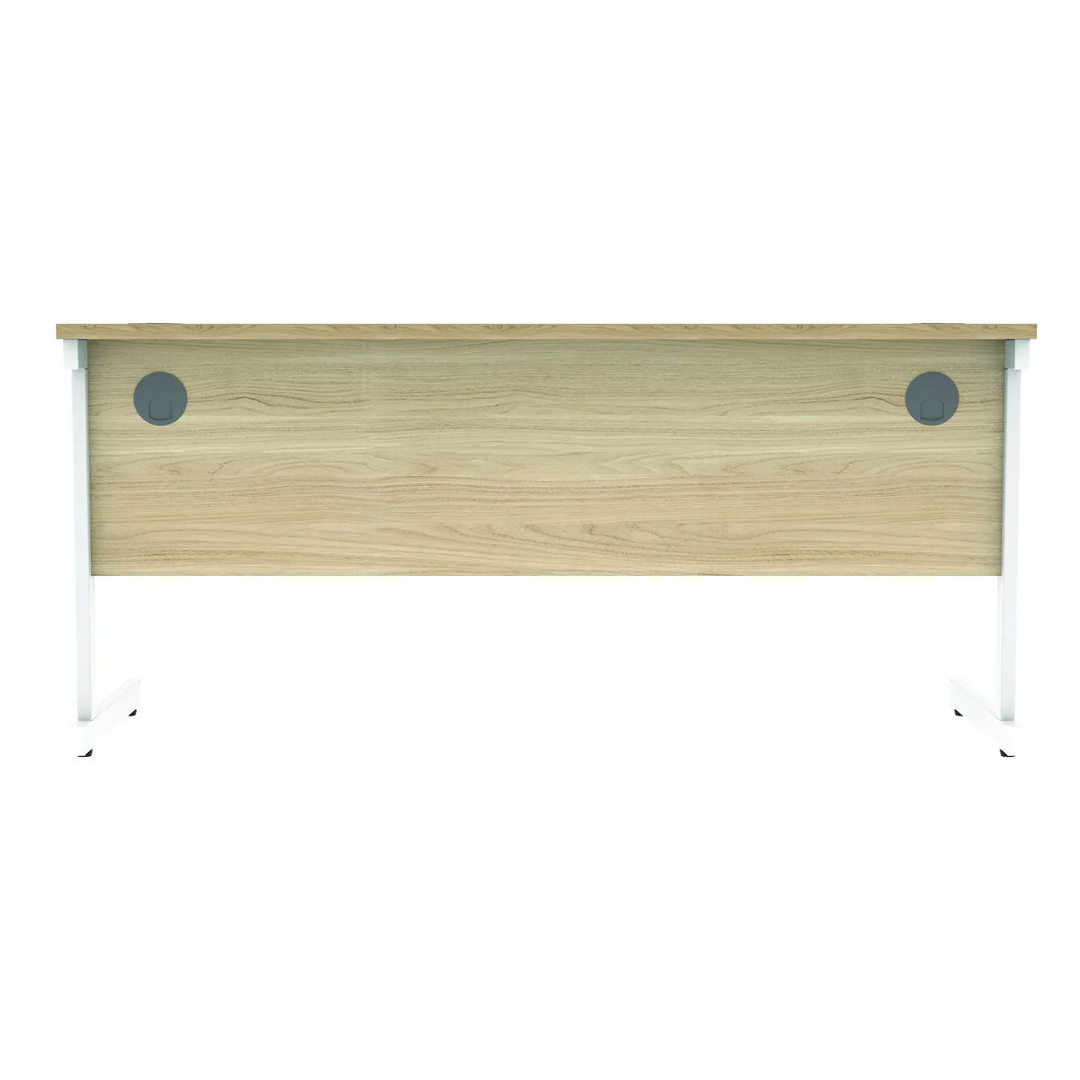 Astin Rectangular Single Upright Cantilever Desk 1600x600x730mm Canadian Oak/Arctic White KF803467 - Image 4