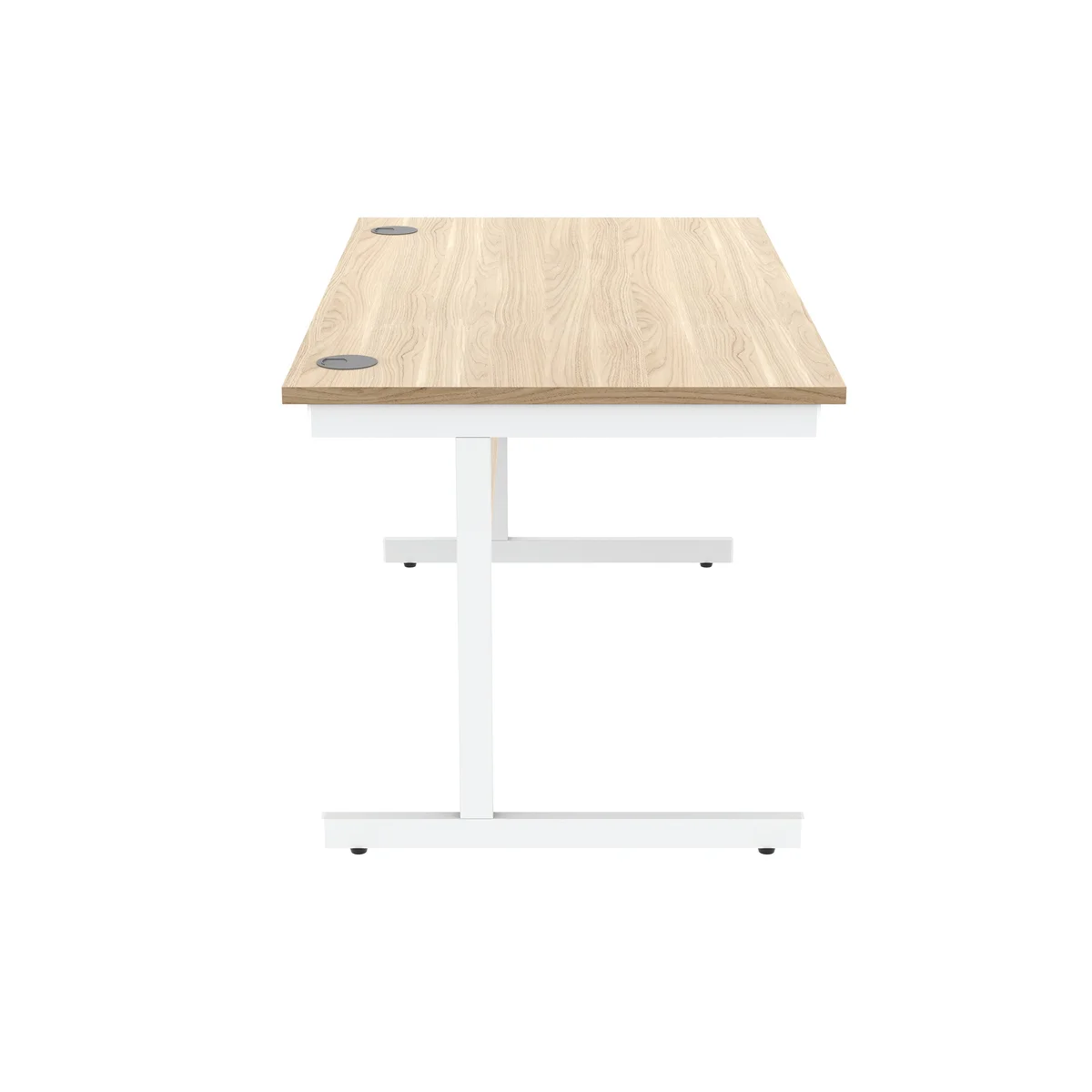 Astin Rectangular Single Upright Cantilever Desk 1400x800x730mm Canadian Oak/Arctic White KF803487 - Image 2