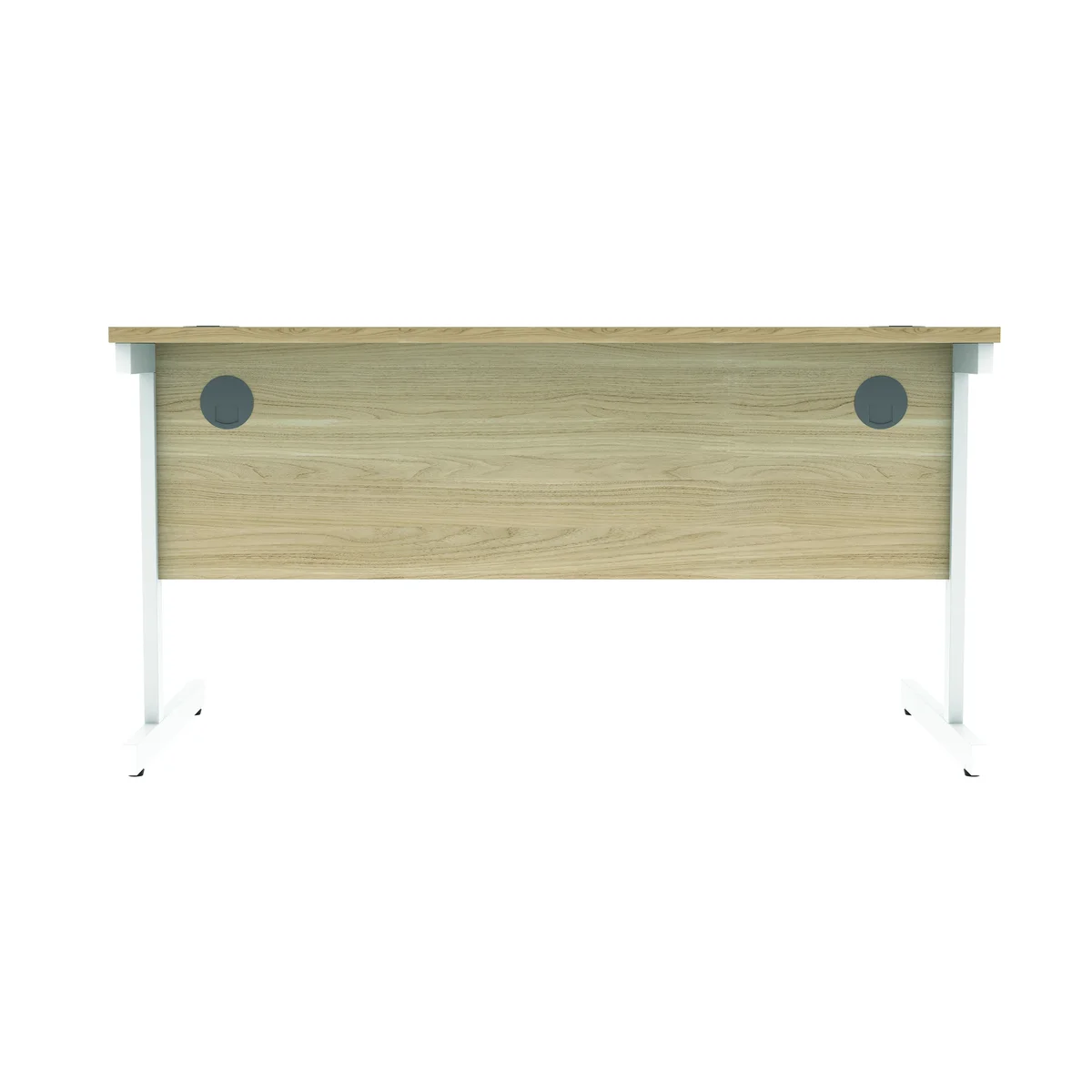 Astin Rectangular Single Upright Cantilever Desk 1400x800x730mm Canadian Oak/Arctic White KF803487 - Image 4
