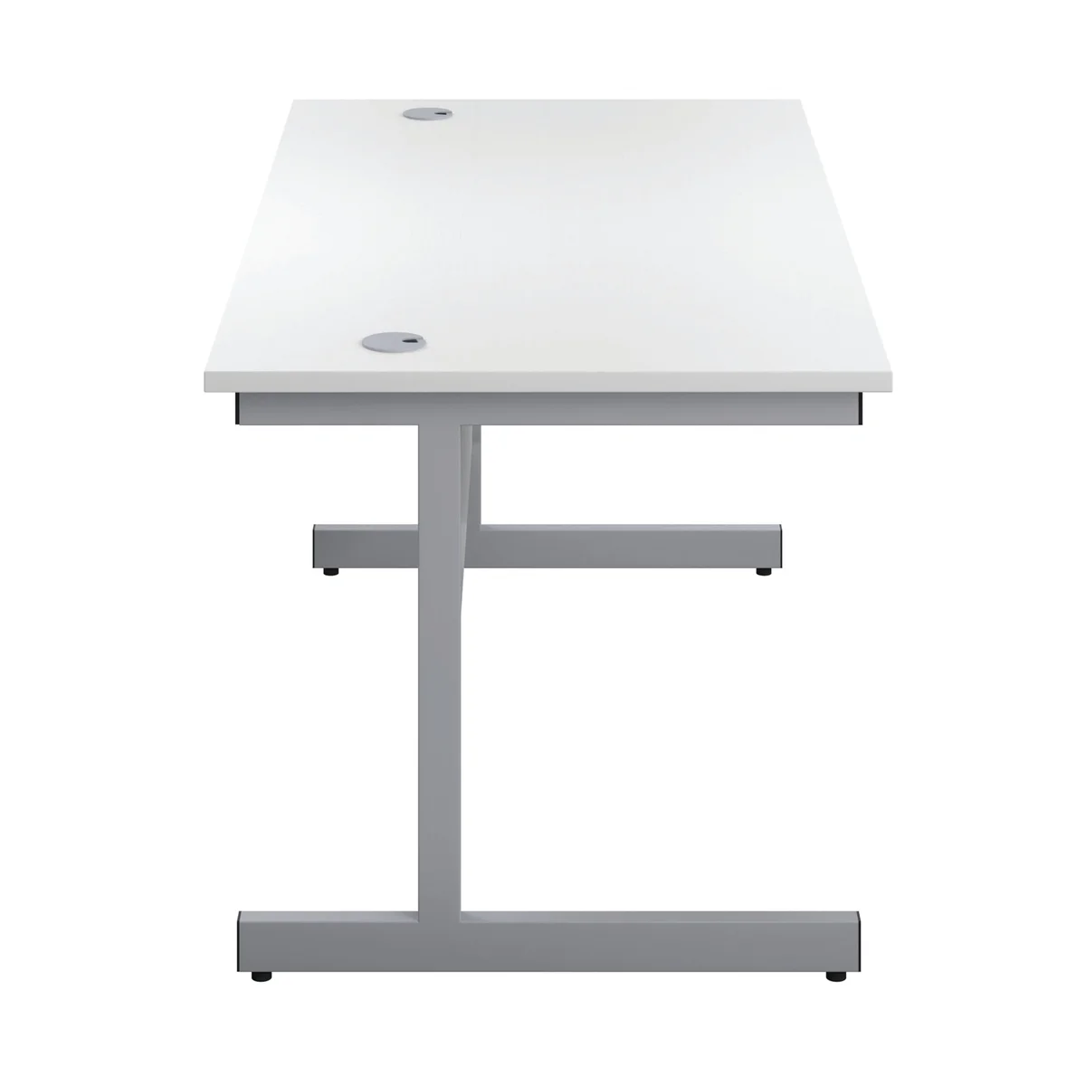 First Rectangular Cantilever Desk 1800x800x730mm White/Silver KF803515 - Image 2