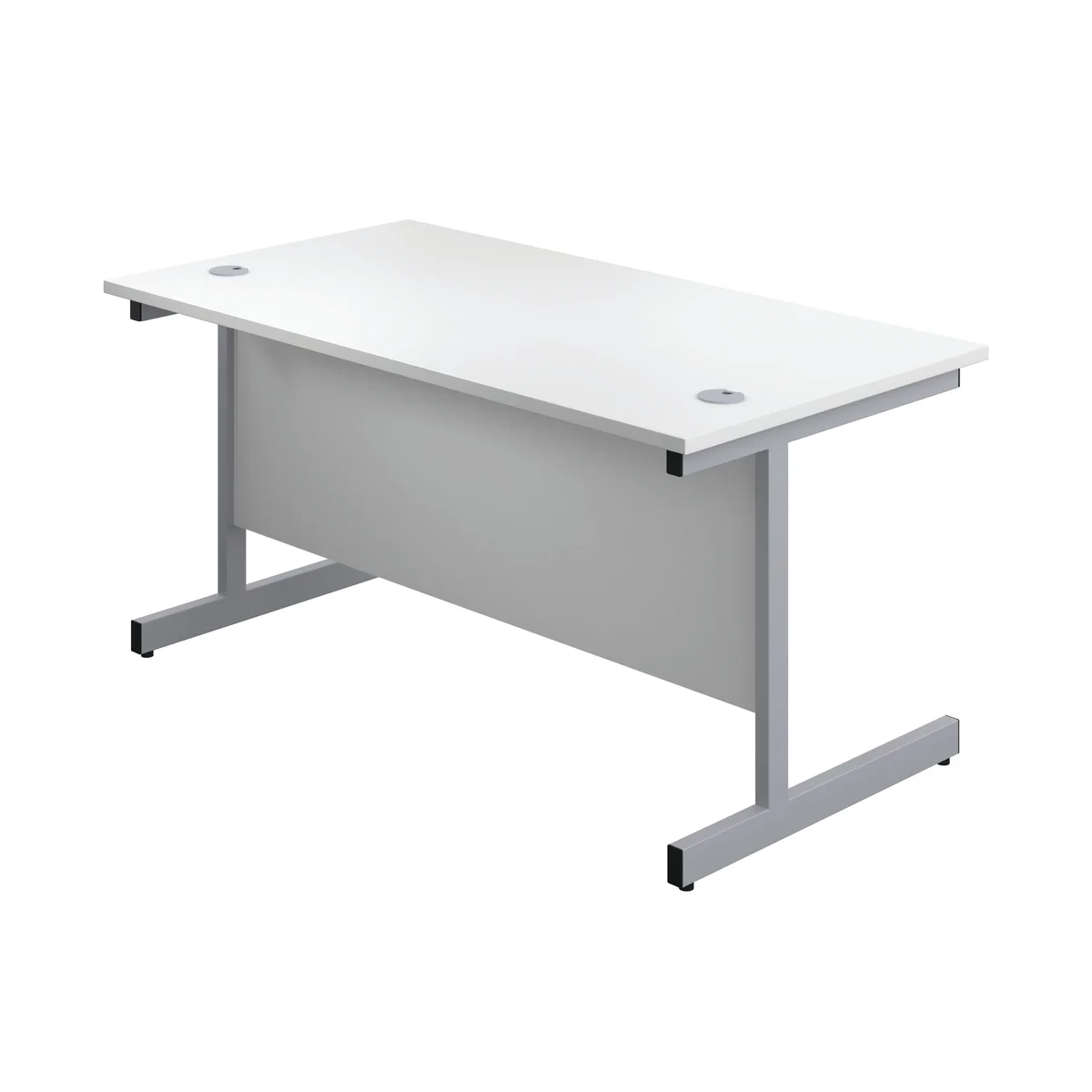 First Rectangular Cantilever Desk 1800x800x730mm White/Silver KF803515 - Image 3