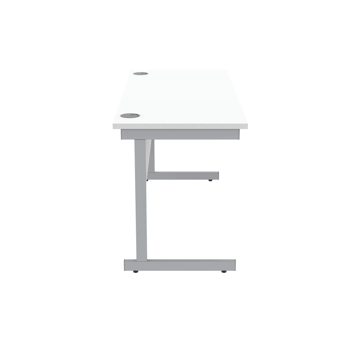 Astin Rectangular Single Upright Cantilever Desk 1400x600x730mm Arctic White/Silver KF803517 - Image 2