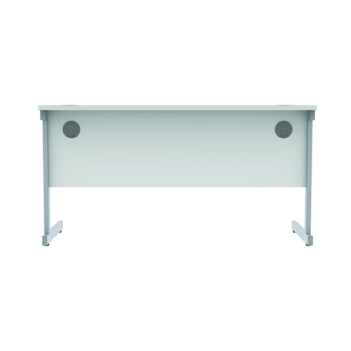 Astin Rectangular Single Upright Cantilever Desk 1400x600x730mm Arctic White/Silver KF803517 - Image 4