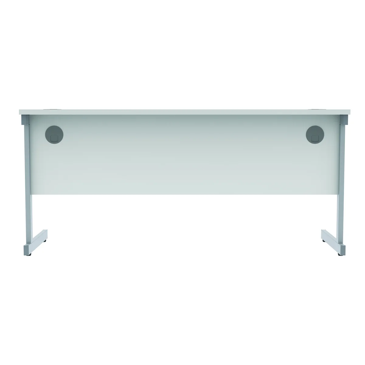 Astin Rectangular Single Upright Cantilever Desk 1600x600x730mm Arctic White/Silver KF803527 - Image 4