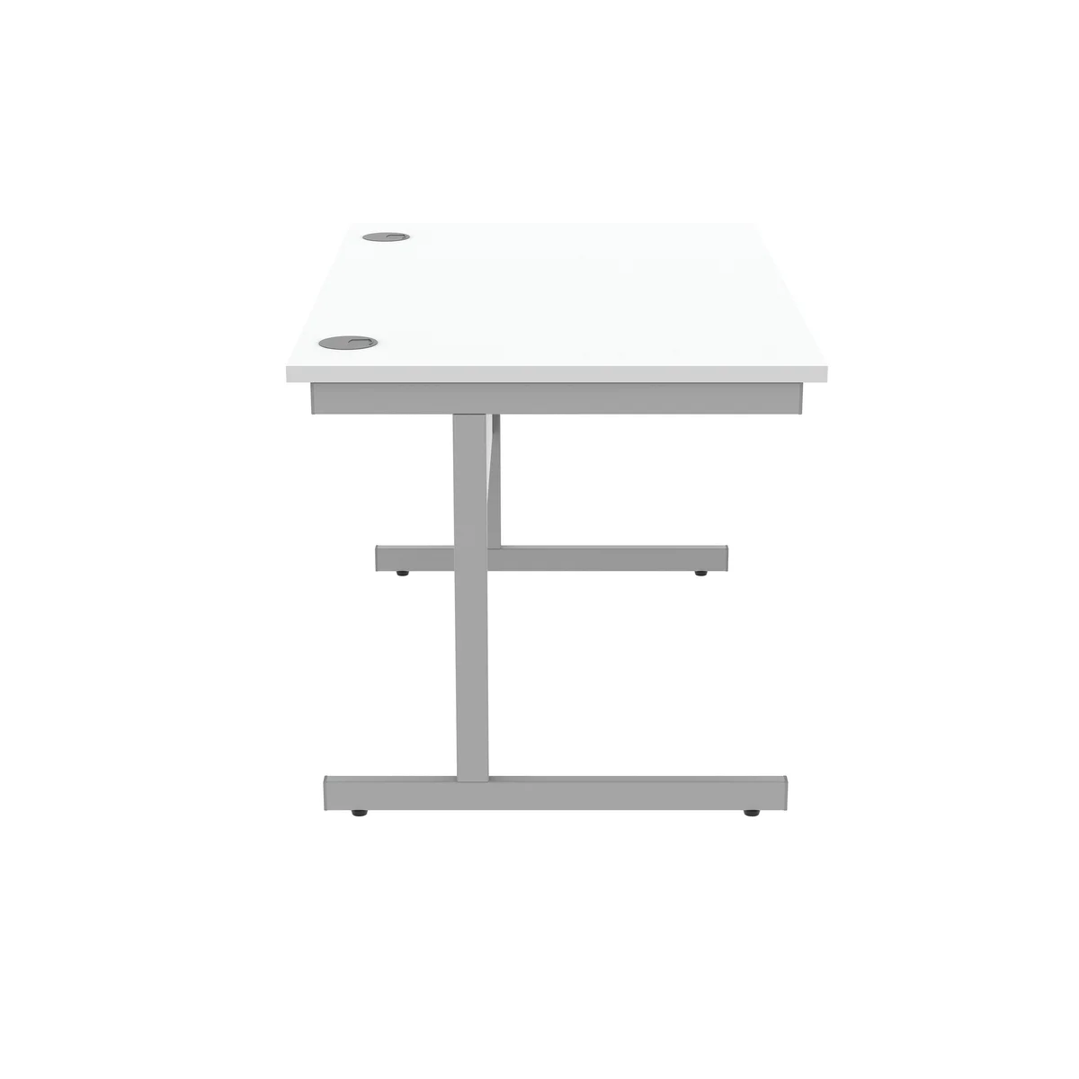 Astin Rectangular Single Upright Cantilever Desk 1200x800x730mm Arctic White/Silver KF803537 - Image 2