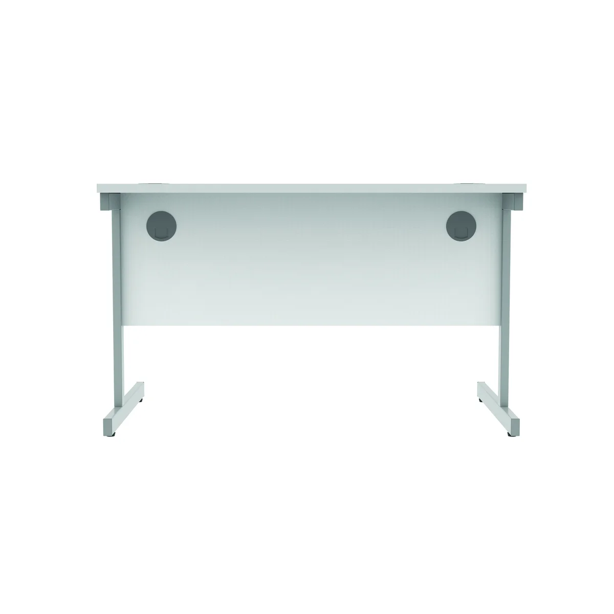 Astin Rectangular Single Upright Cantilever Desk 1200x800x730mm Arctic White/Silver KF803537 - Image 4