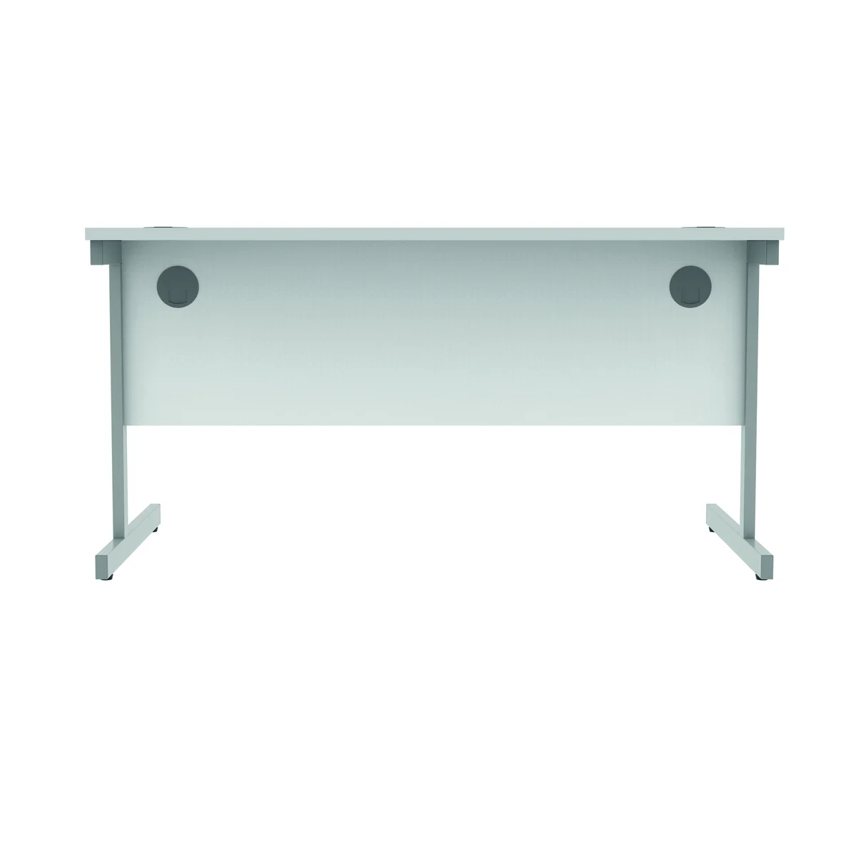 Astin Rectangular Single Upright Cantilever Desk 1400x800x730mm Arctic White/Silver KF803557 - Image 4