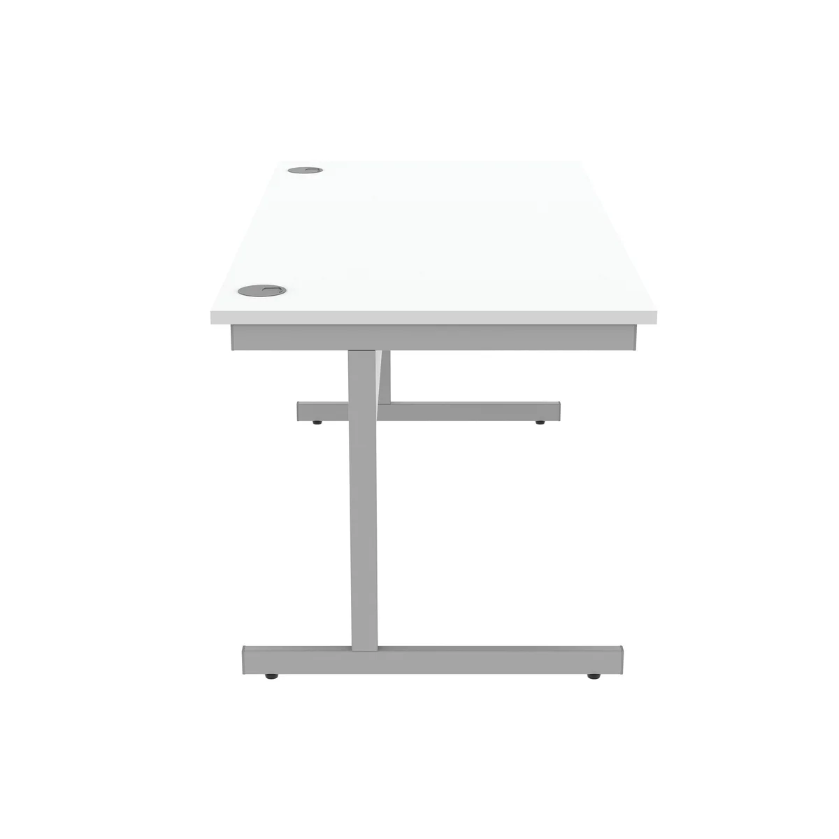 Astin Rectangular Single Upright Cantilever Desk 1600x800x730mm Arctic White/Silver KF803567 - Image 2