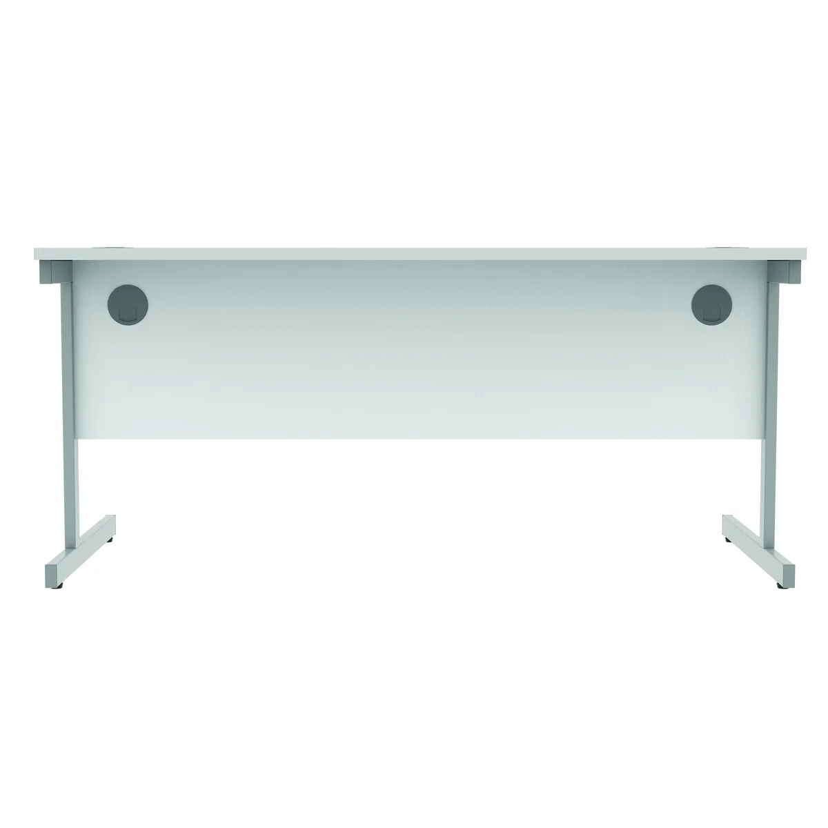 Astin Rectangular Single Upright Cantilever Desk 1600x800x730mm Arctic White/Silver KF803567 - Image 4