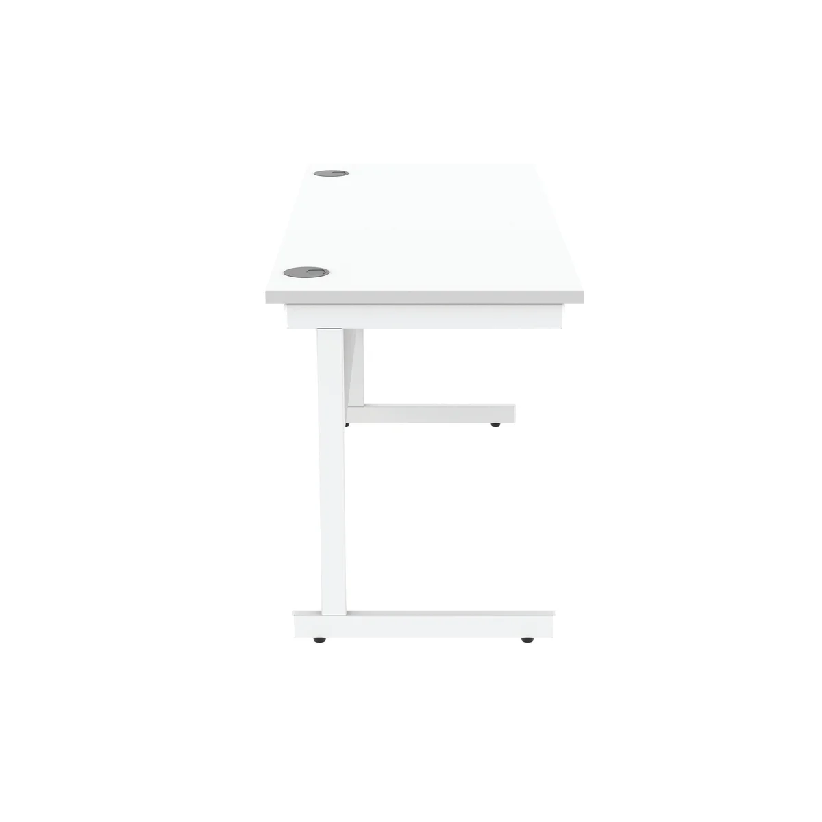 Astin Rectangular Single Upright Cantilever Desk 1400x600x730mm Arctic White/Arctic White KF803587 - Image 2