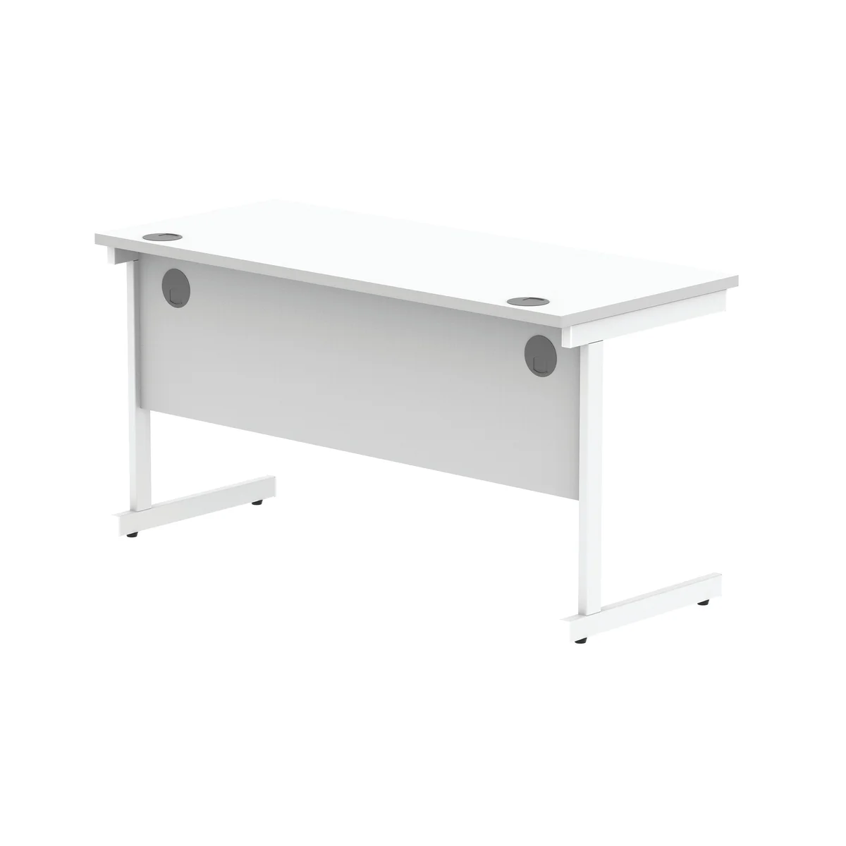 Astin Rectangular Single Upright Cantilever Desk 1400x600x730mm Arctic White/Arctic White KF803587 - Image 3