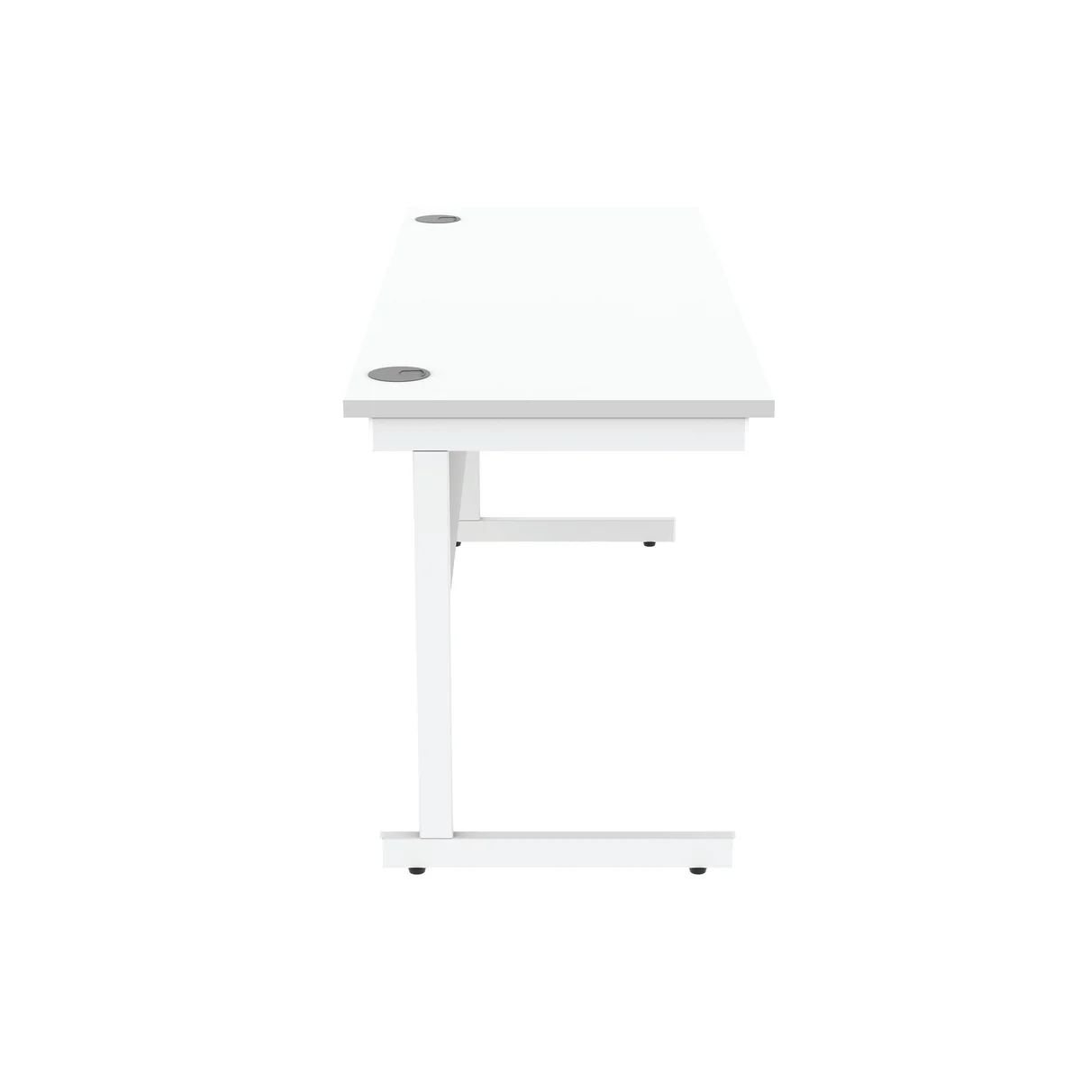 Astin Rectangular Single Upright Cantilever Desk 1600x600x730mm Arctic White/Arctic White KF803597 - Image 2