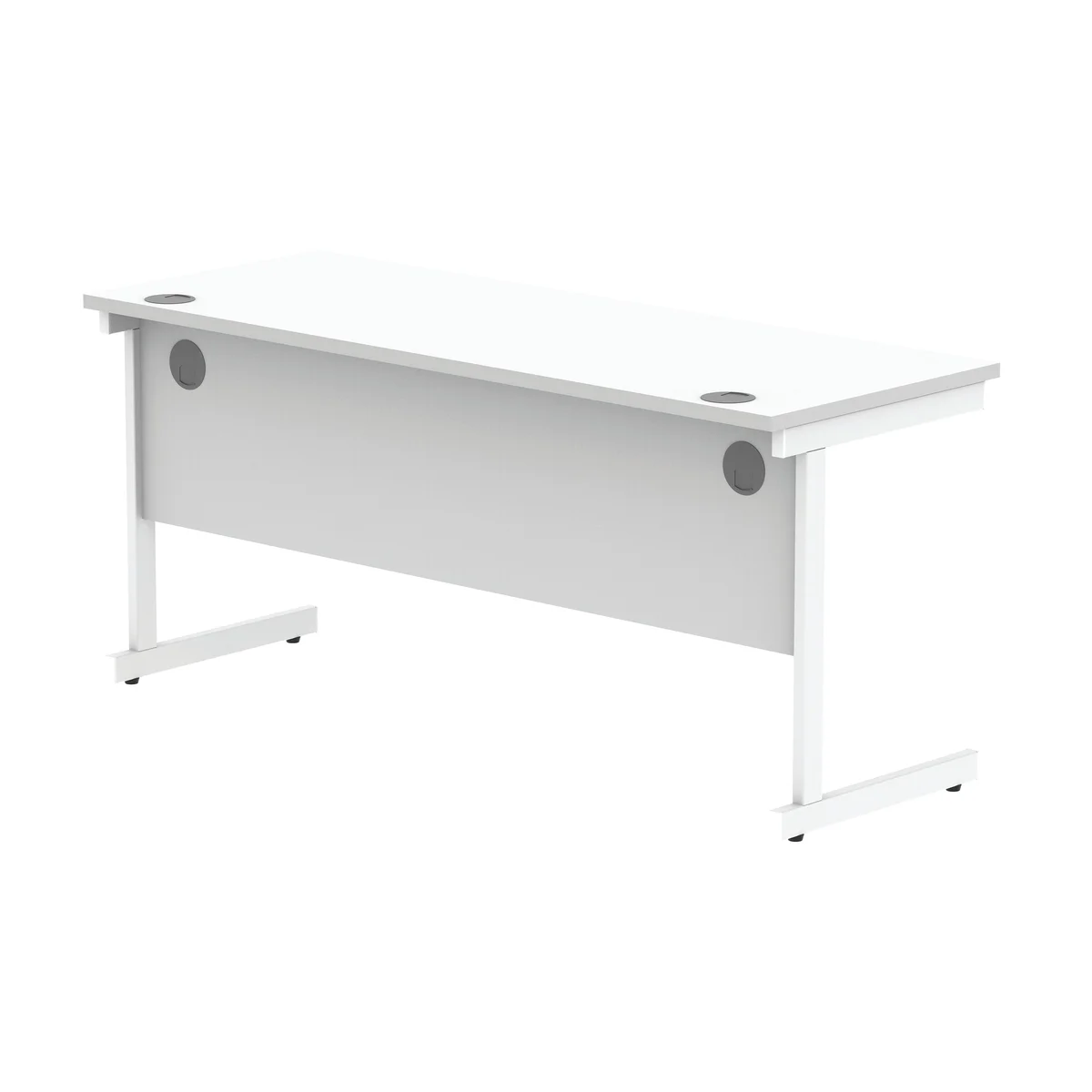 Astin Rectangular Single Upright Cantilever Desk 1600x600x730mm Arctic White/Arctic White KF803597 - Image 3