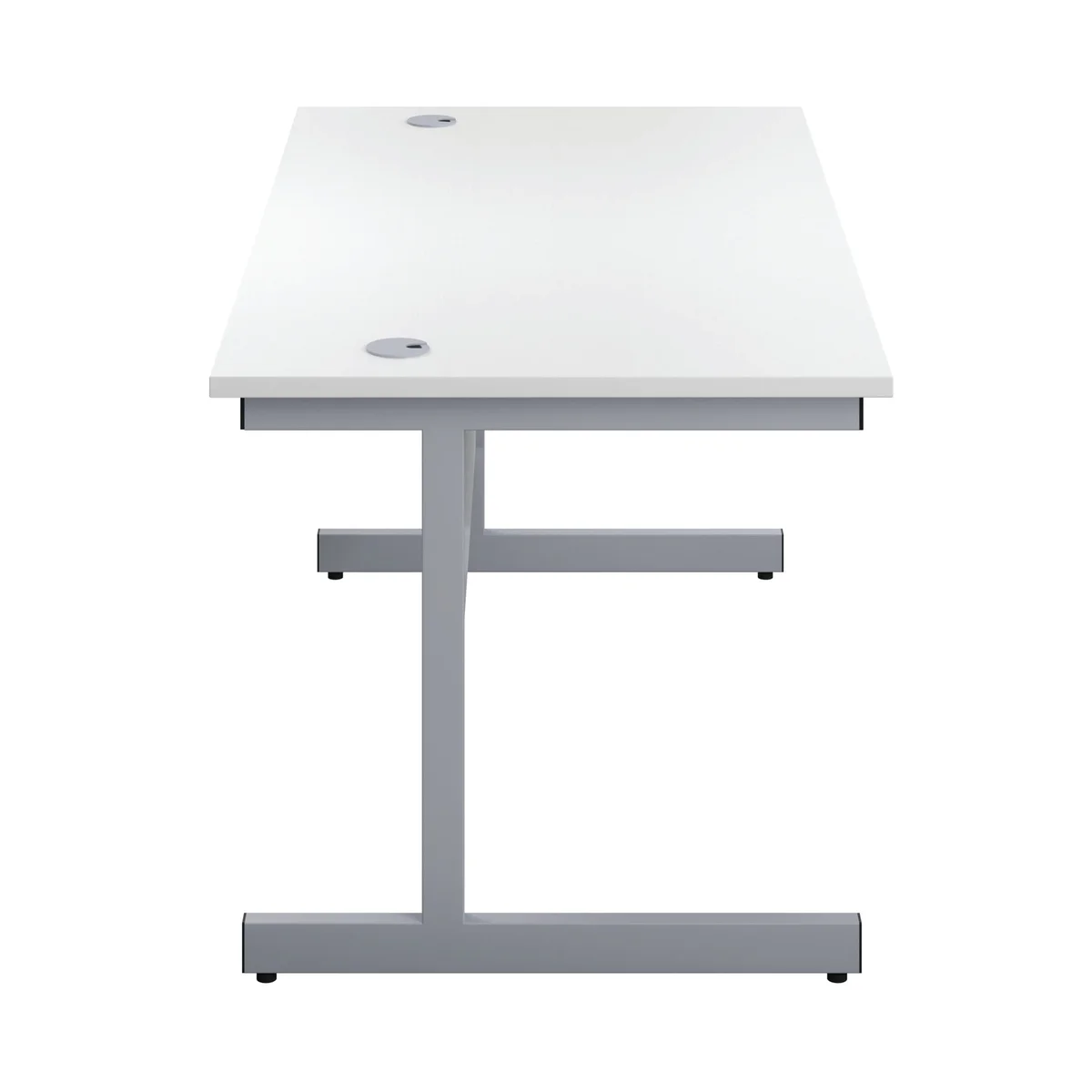 First Single Desk with 3 Drawers Pedestal 1600x800mm White/Silver KF803607 - Image 2