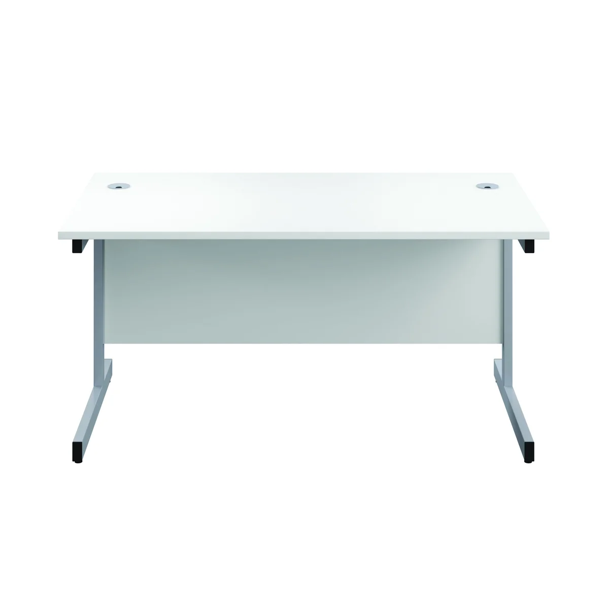 First Single Desk with 3 Drawers Pedestal 1600x800mm White/Silver KF803607 - Image 4