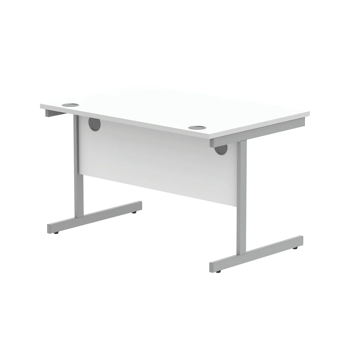 Astin Rectangular Single Upright Cantilever Desk 1200x800x730mm Arctic White/Arctic White KF803608 - Image 3