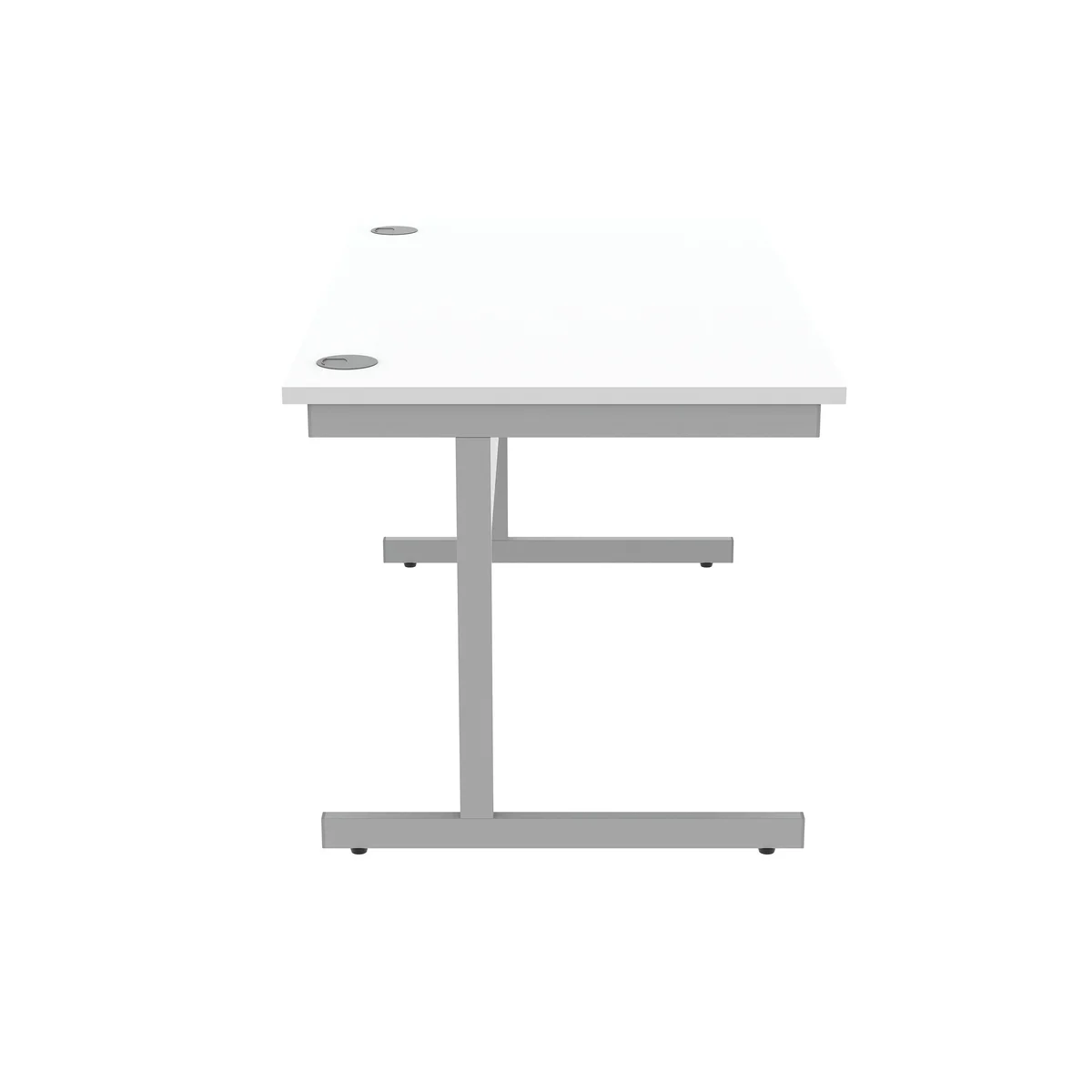 Astin Rectangular Single Upright Cantilever Desk 1400x800x730mm Arctic White/Arctic White KF803617 - Image 2